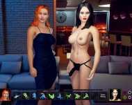 3D City of Sin with busty lesbian with a strapon waits for a fuck