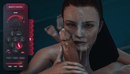 Hard cock cums on a pretty lady face in SexWorld3D